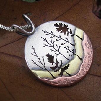 Trees Mixed Metal Pendant